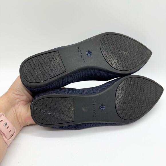 Rothy's The Point Womens Textile Pointed Toe Ballet Flats Slip On Shoes Navy 7.5 - Picture 10 of 14